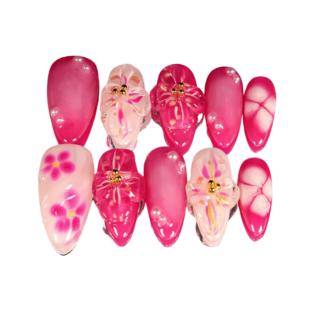 Azalea (Press-On Nails hechas a Mano)