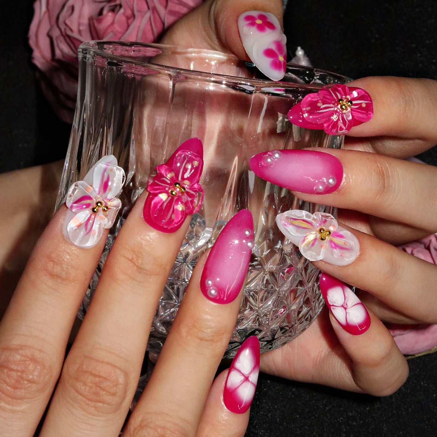 Azalea (Press-On Nails hechas a Mano)