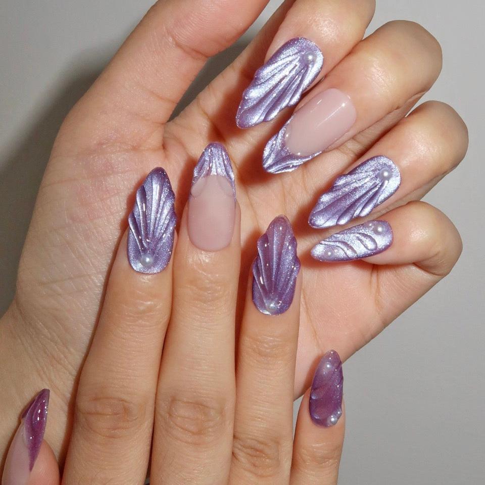 Wisteria (Press-On Nails hechas a Mano)