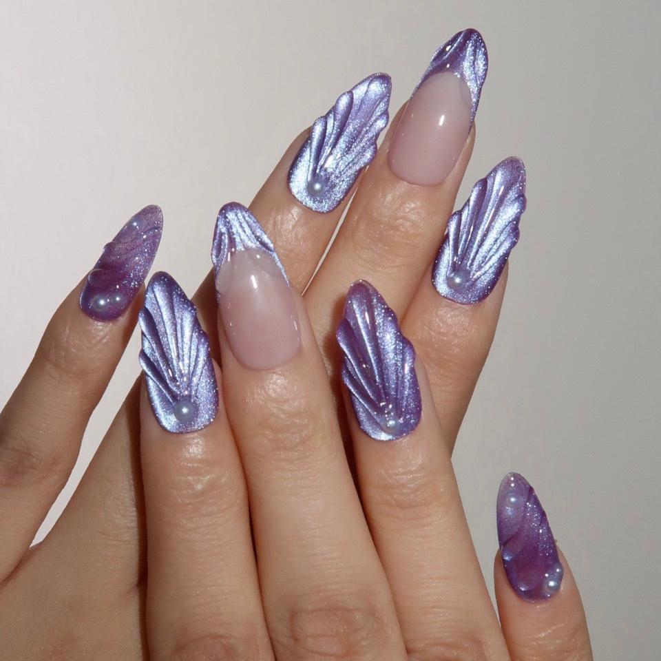 Wisteria (Press-On Nails hechas a Mano)