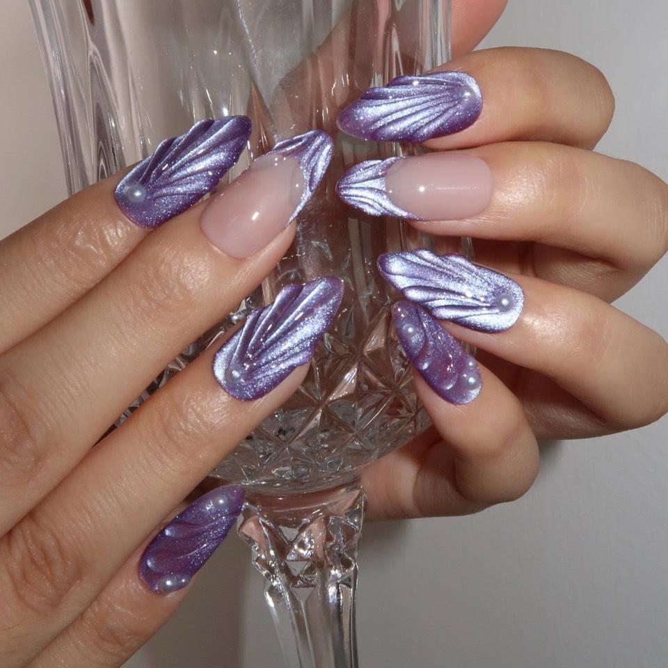 Wisteria (Press-On Nails hechas a Mano)